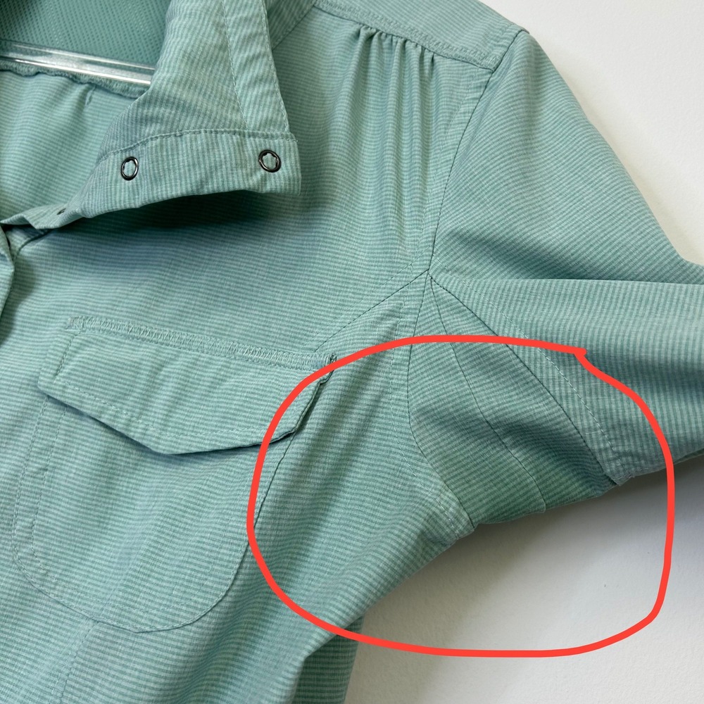 Duluth Trading Sol Survivor Sun Protection Shirt Women's Medium Teal UPF Snap - Picture 7 of 9